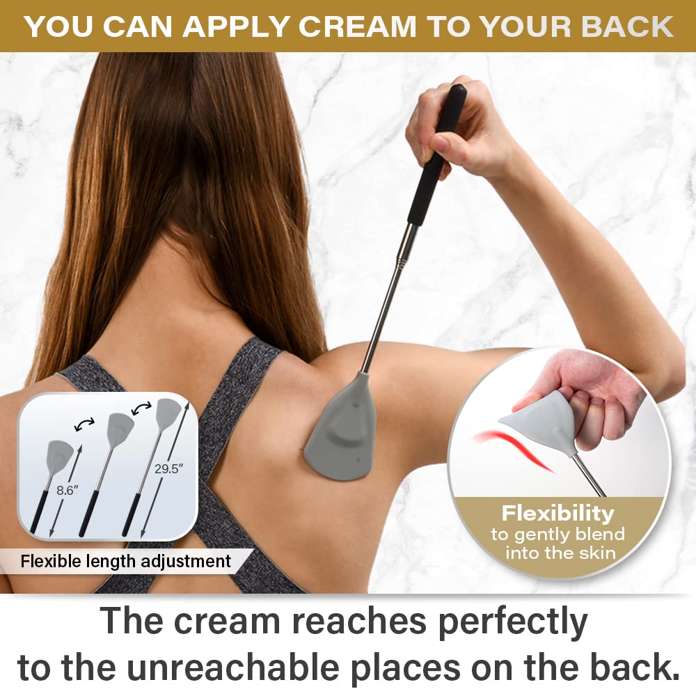 ROUNDS applicateur dos en silicone, hygiénique et lavable, facilite lapplication