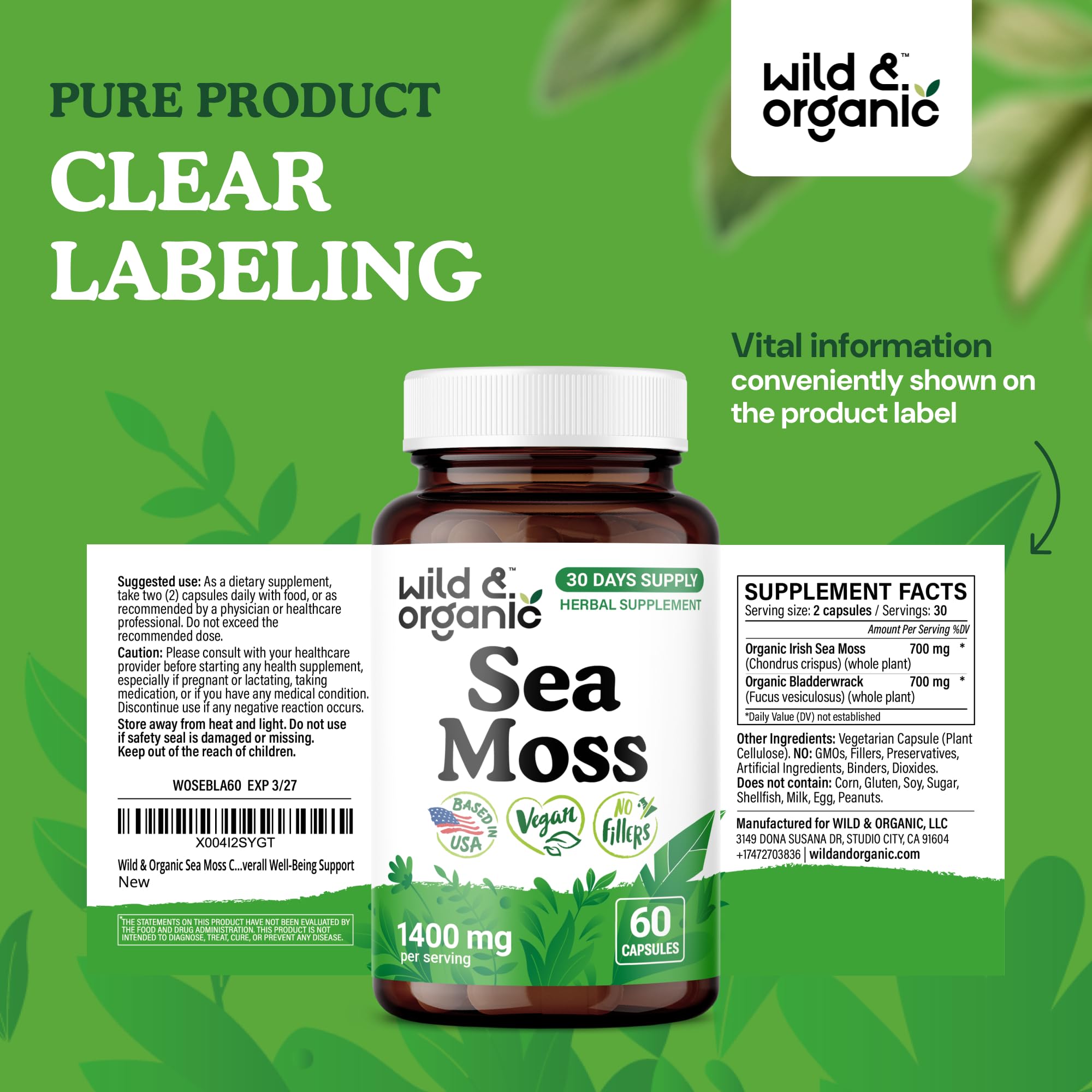 Routine bien-être – utilisation quotidienne de Wild & Organic mousse de mer.