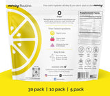 ROUTINE Hydratation Matinale: sachets-poudre citron pour un goût frais et revitalisant.