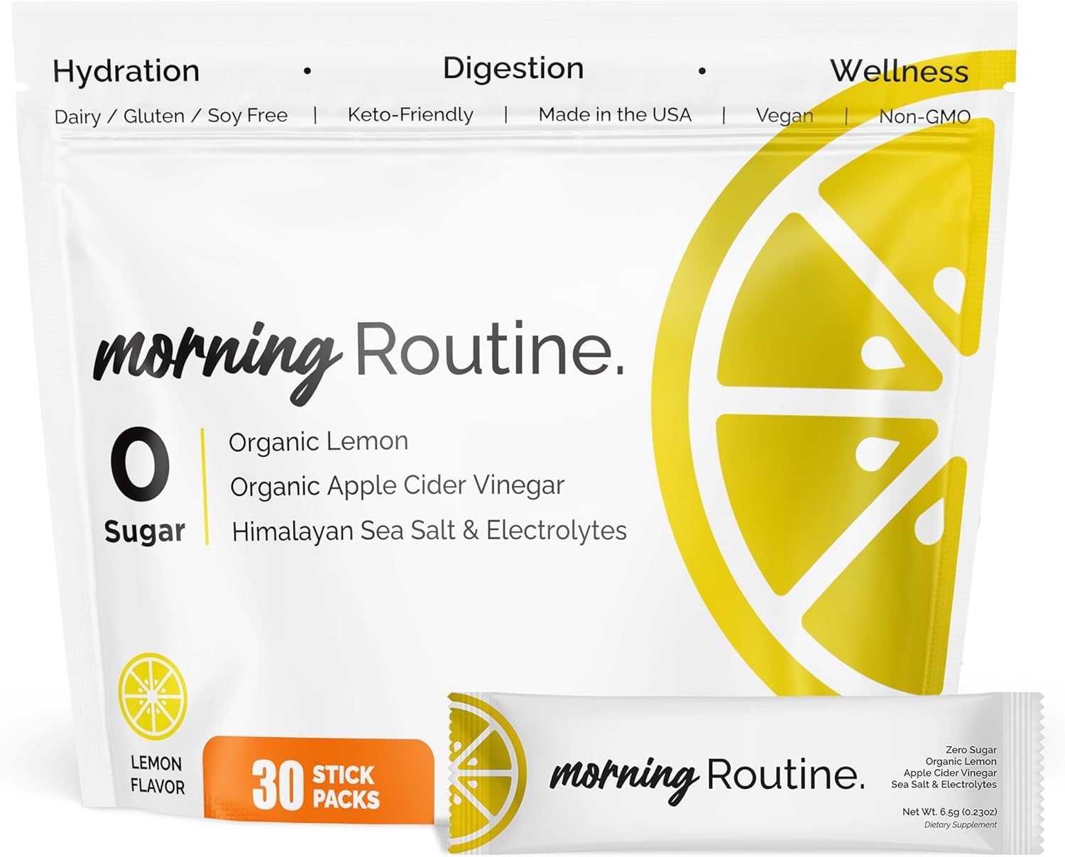 ROUTINE Hydratation Matinale: sachets-poudre électrolytes avec vinaigre de cidre, pratique au réveil.