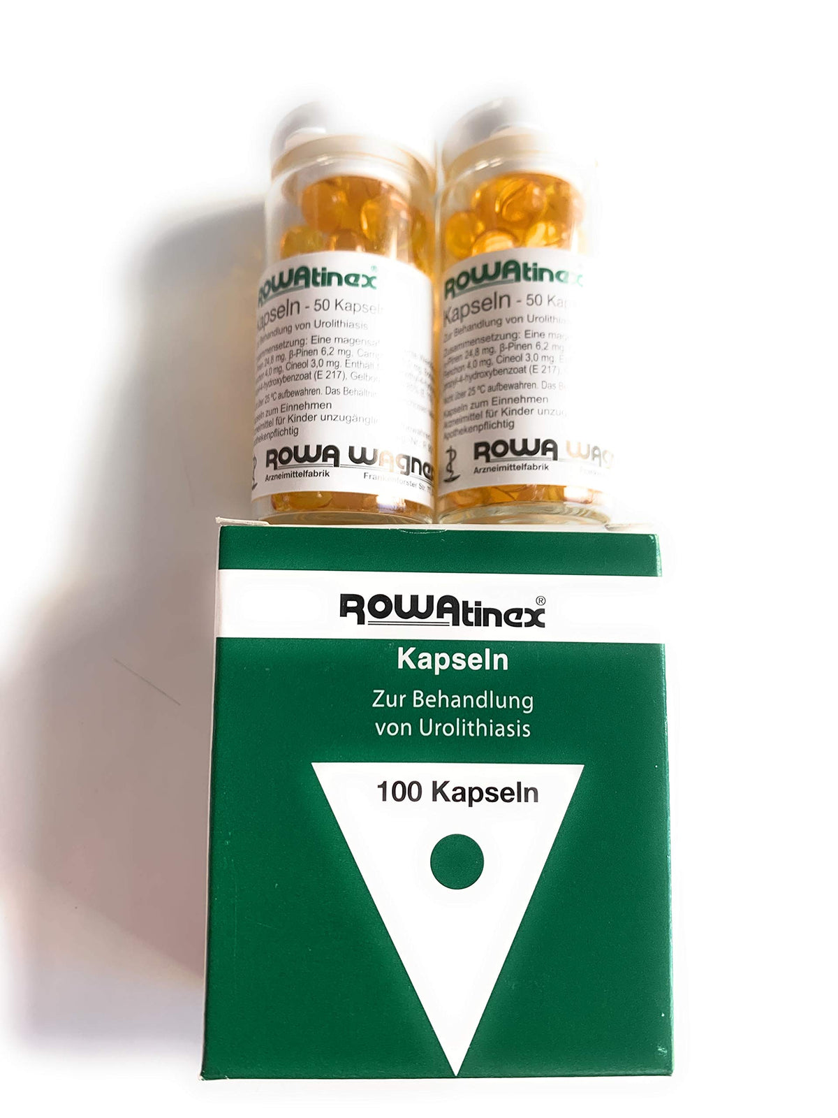 Rowatinex capsules dans leur boîte, prêt à une prise régulière pour le confort quotidien.