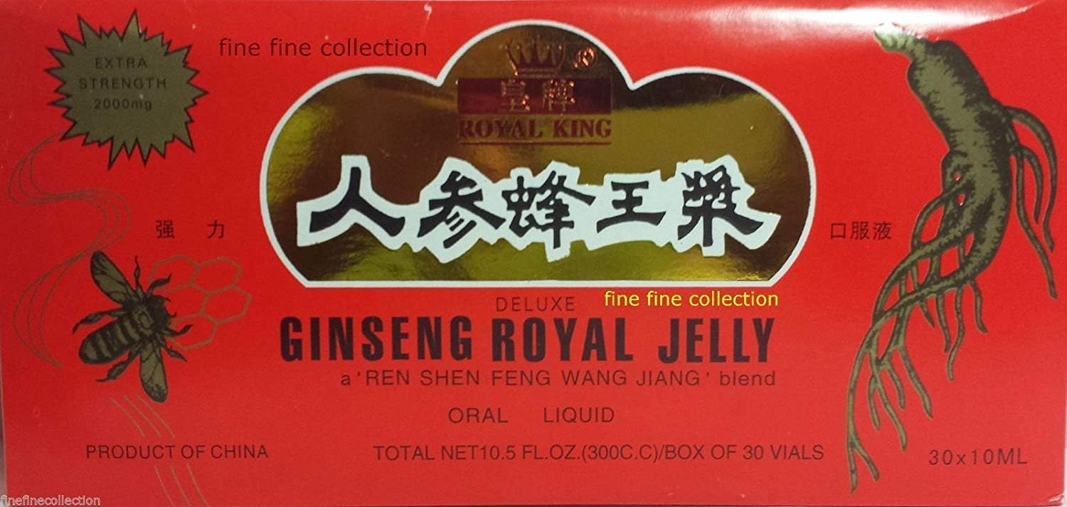 Royal King Ginseng Gelée Royale Extrait Forte, bouteille pratique pour énergie et concentration.