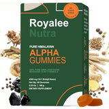 Gommes Royalee Alpha, bouteille ouverte, énergie rapide et pratique au quotidien.