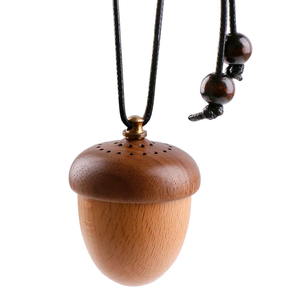 RoyAroma diffuseur en forme de gland bois pour voiture, design élégant et arômes subtils