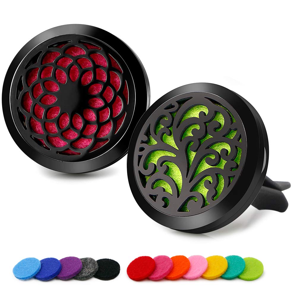 RoyAroma diffuseur vent clip 30mm noir Soleil pour parfumer la voiture.