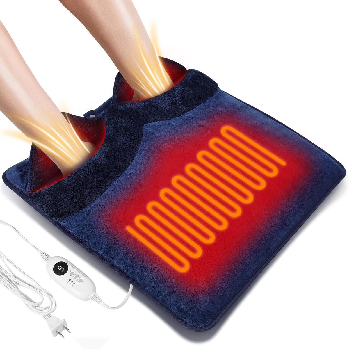 ROZEEYUU Chauffe-pieds double-chauffage pour chaleur rapide et homogène.