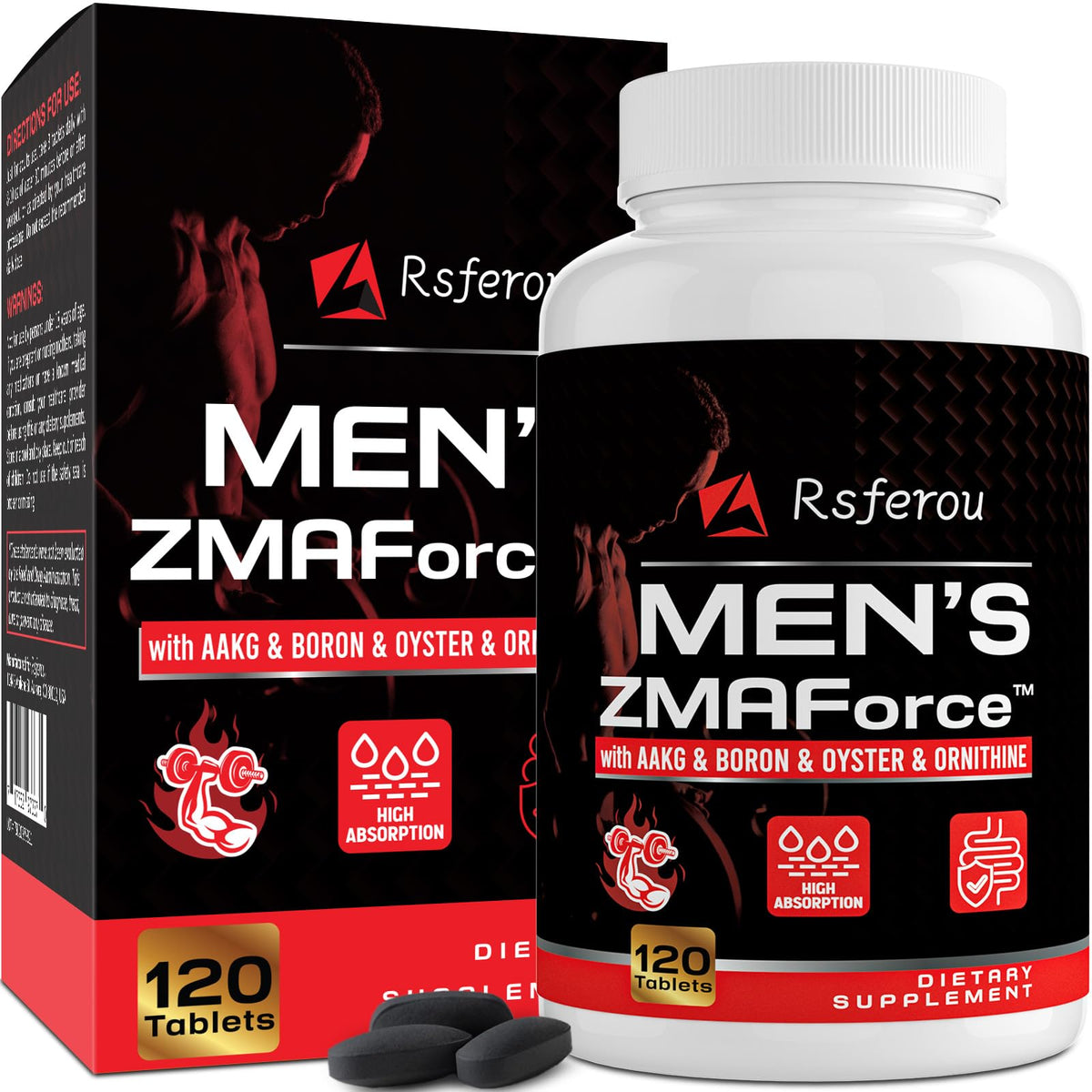 Rsferou ZMAFORCE: boîte de tablettes prête pour la récupération et la vitalité masculine.