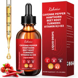 Gouttes Cayenne Rshoiw : flacon étiqueté, apport nutritionnel naturel au quotidien.