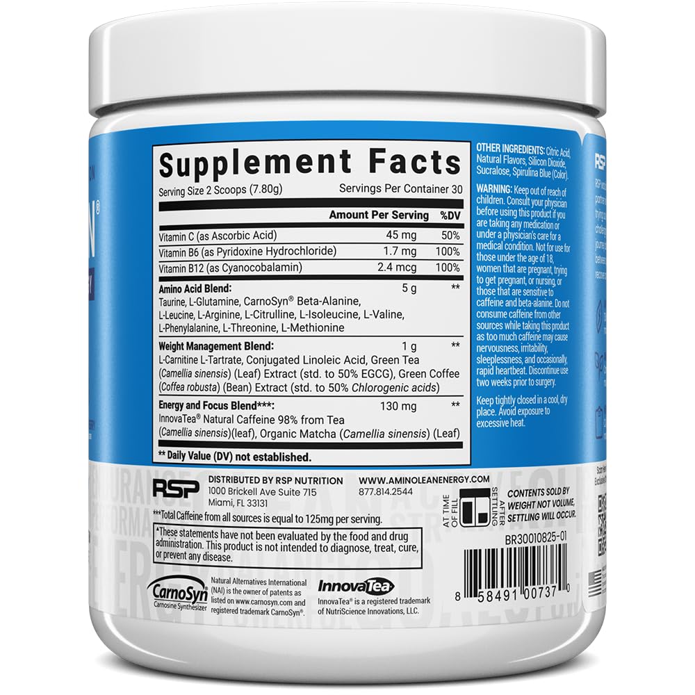 RSP NUTRITION AminoLean — BCAA végan et EAAs pour performance.
