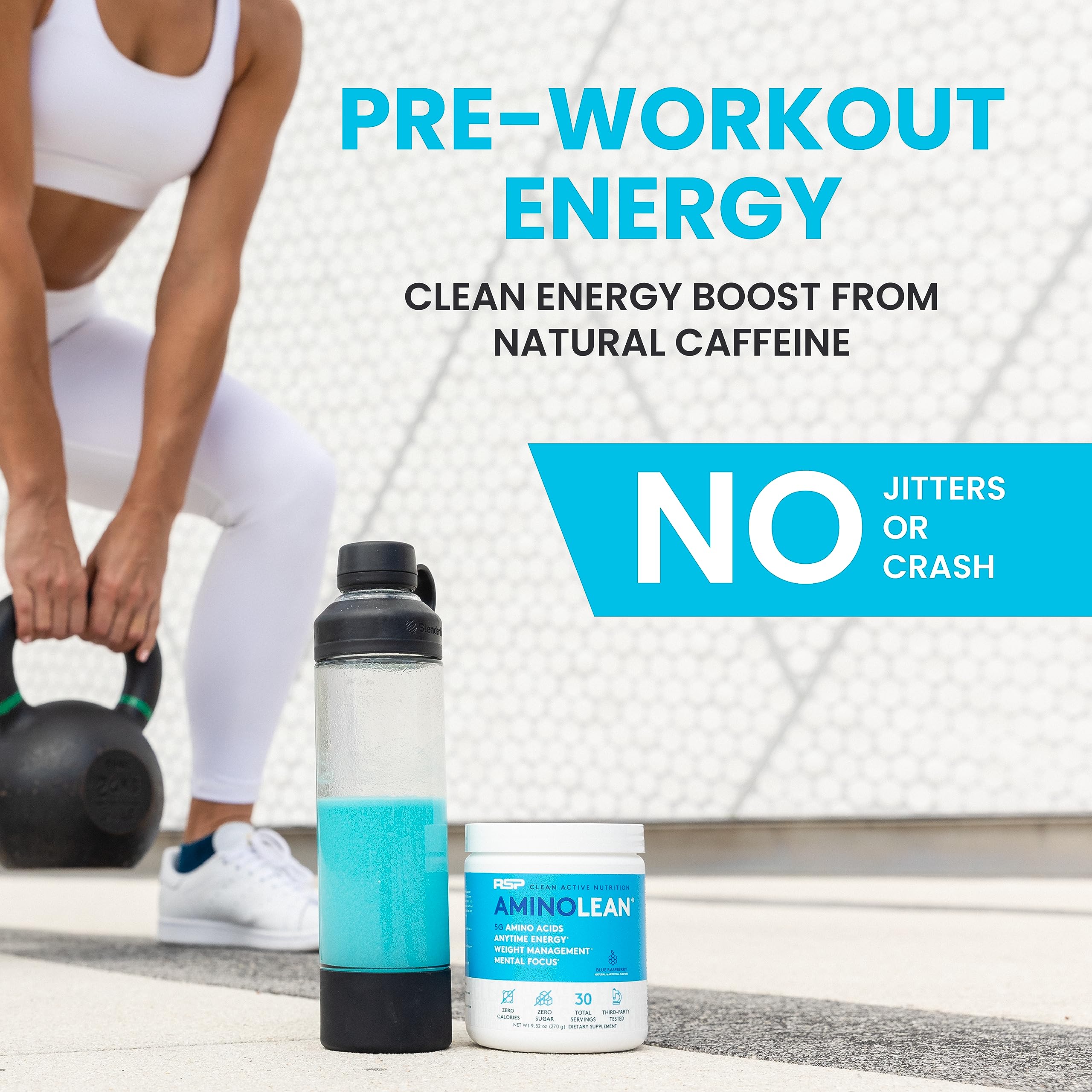 Ingrédients véganes BCAA et EAAs dans AminoLean pour un profil amino enrichi.