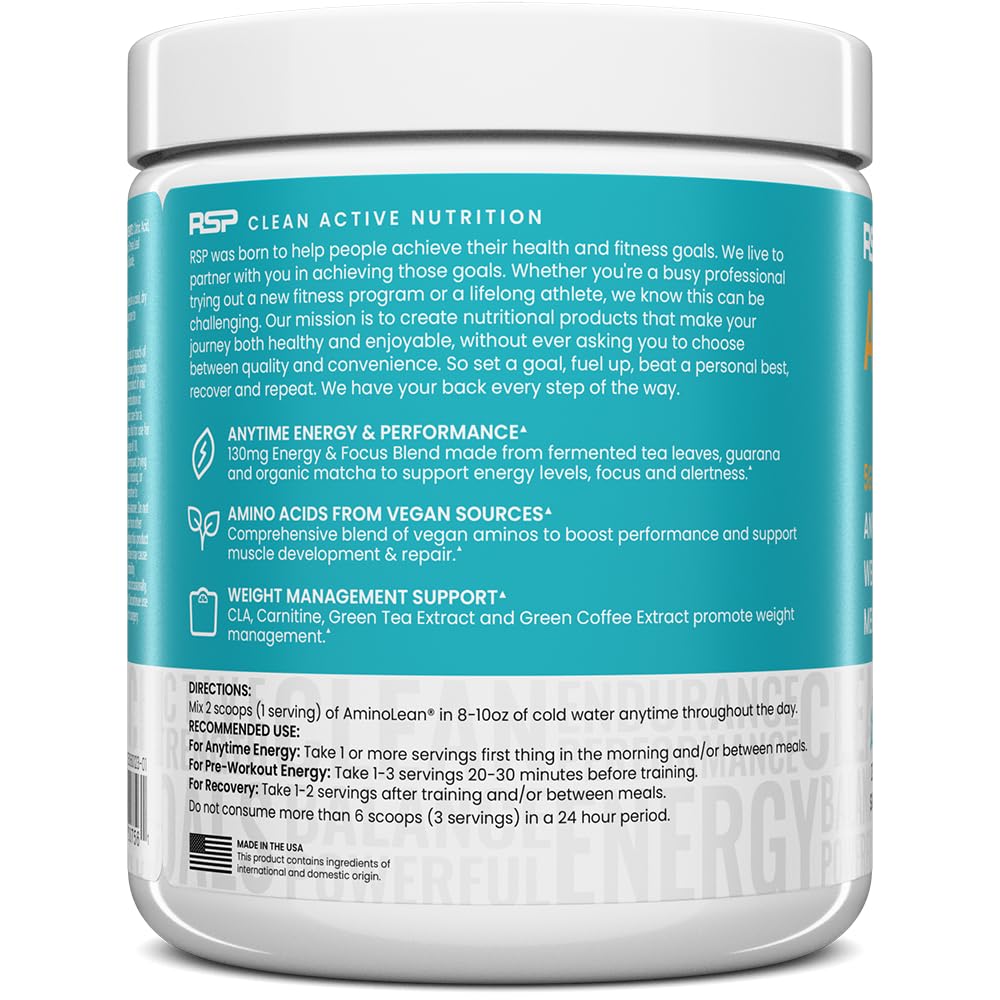 RSP NUTRITION AminoLean – porte-sachet pratique pour emporter en déplacement.