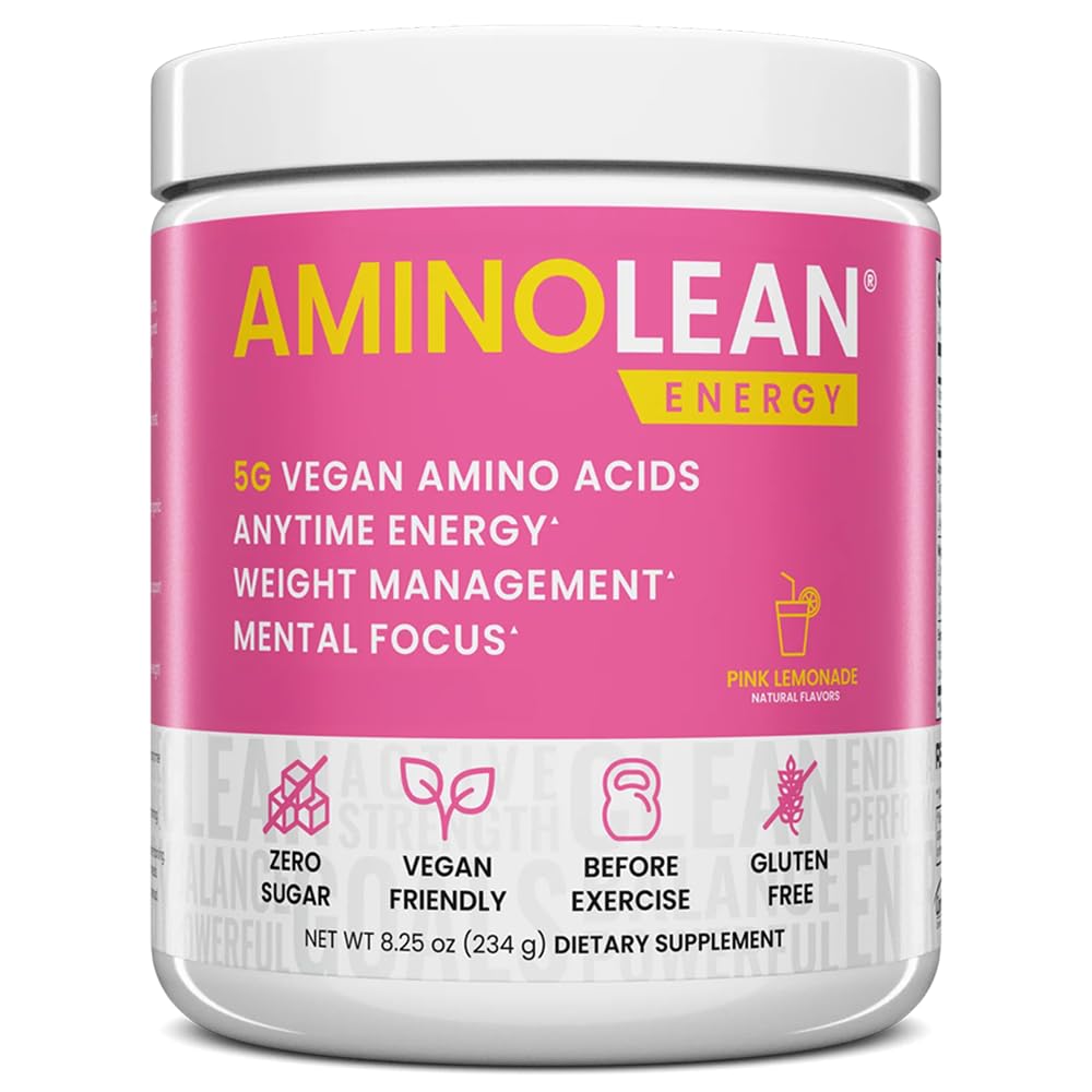 AminoLean en poudre Pré-entraînement pour énergie naturelle et concentration.