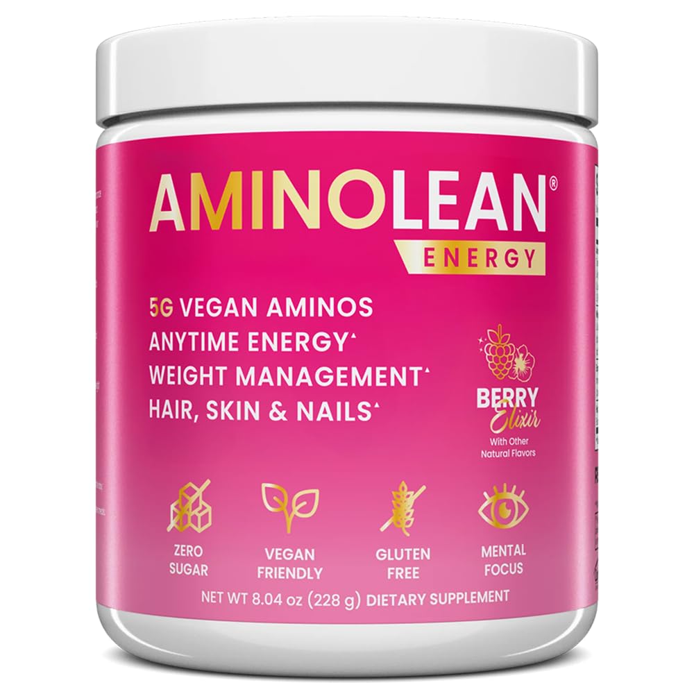 AminoLean Berry Elixir de RSP NUTRITION, bouteille prête à l’emploi, énergie propre et végane.