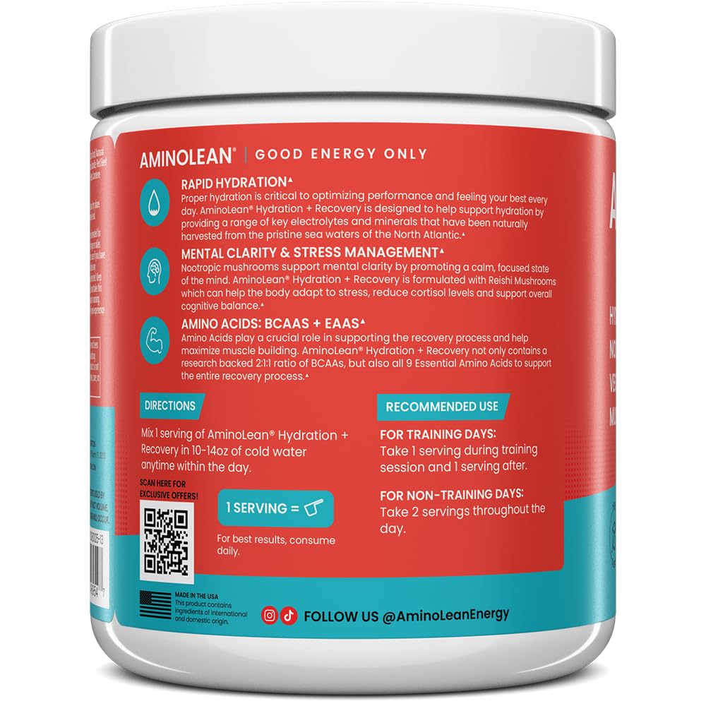 AminoLean Recovery Hydration – 30 portions faciles à intégrer dans une routine.