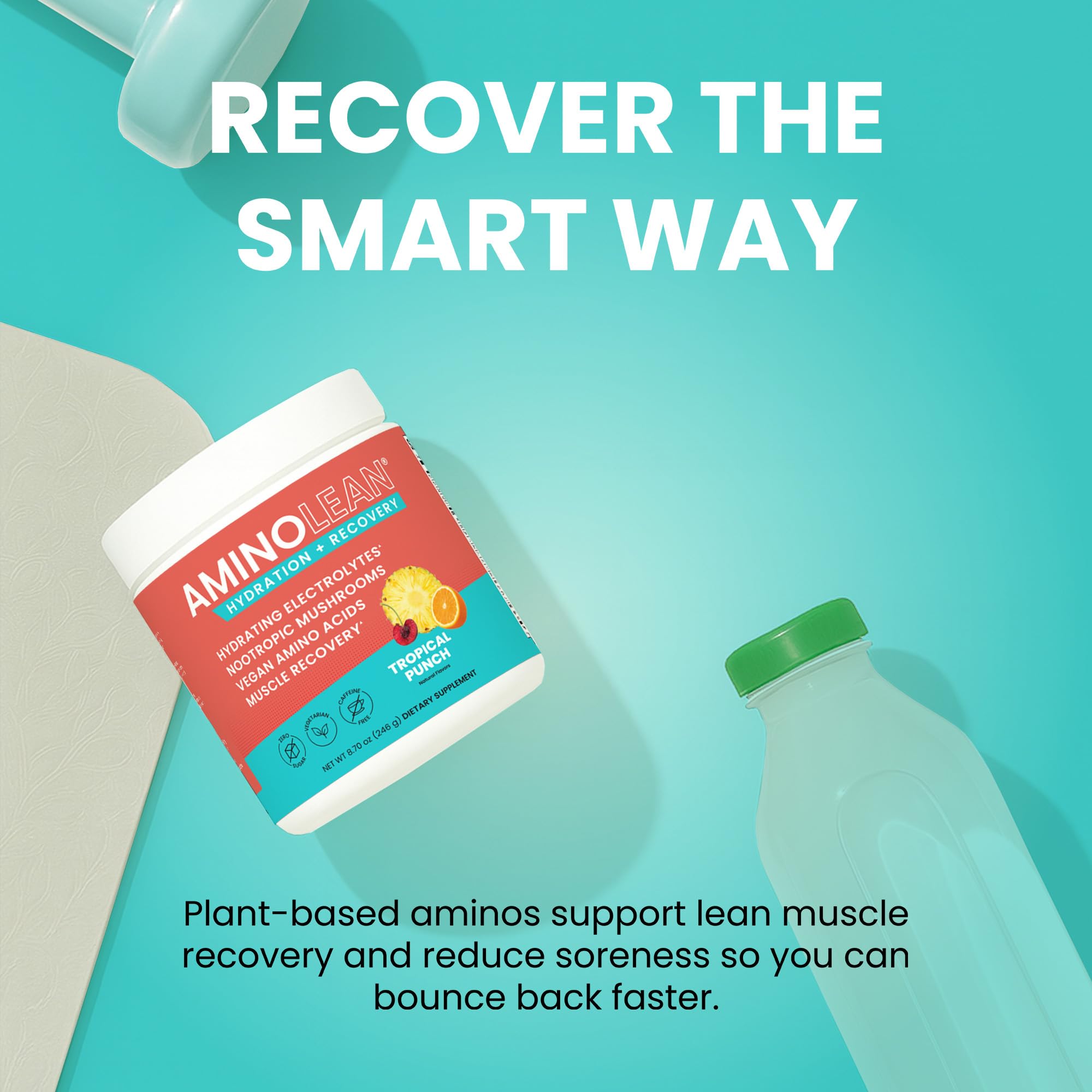 AminoLean Recovery mélange rapide: prêt en quelques secondes après l'effort.