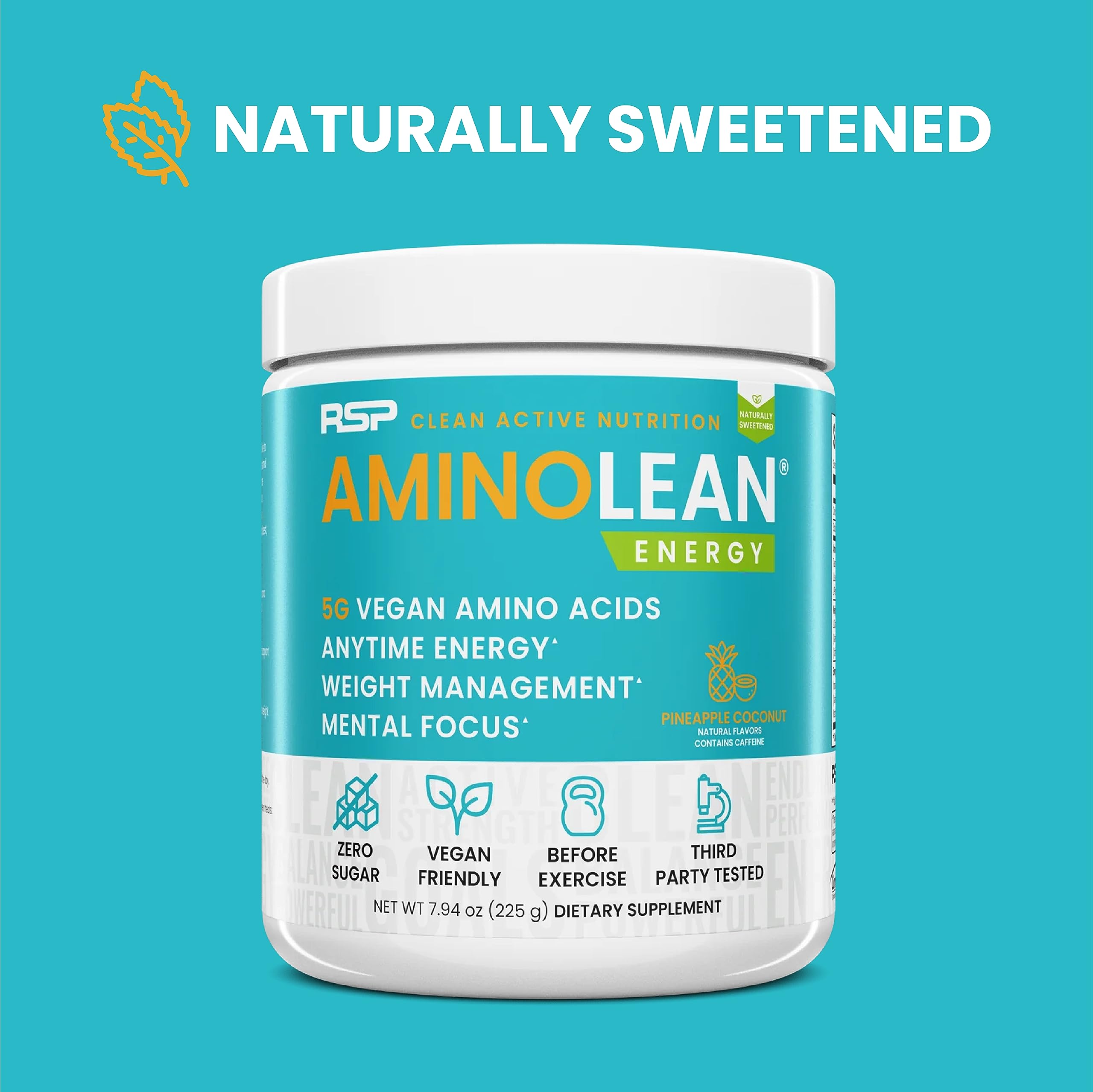 RSP NUTRITION AminoLean – sachet poudre vegan prêt à mélanger rapidement.