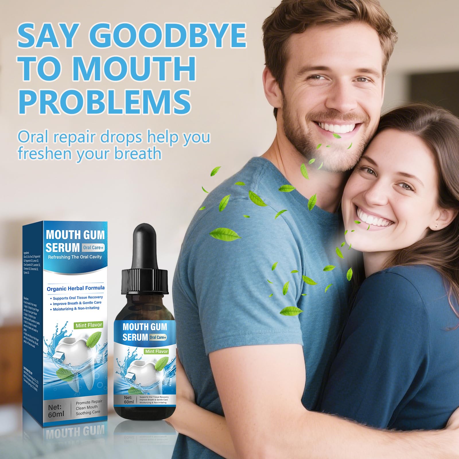 RSQQAV Gum Restore Drops – application goutte à goutte directement sur la ligne gingivale.