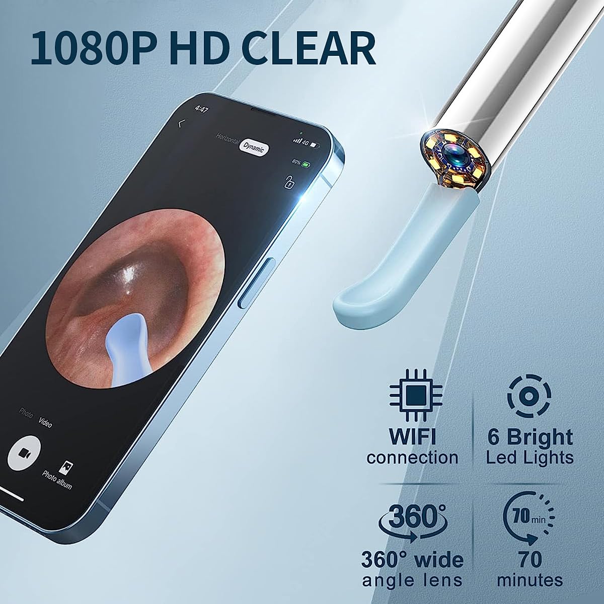 RSRNKXC caméra oreille 1080p étanche IP67 pour inspection sécurisée.