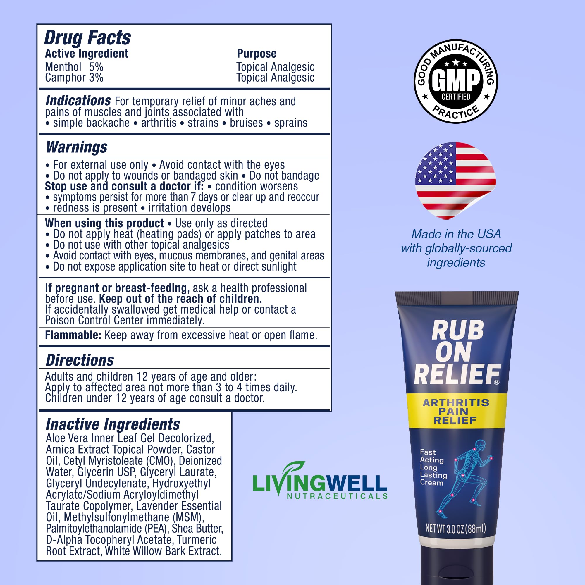 RUB ON RELIEF s’absorbe rapidement, usage quotidien facile.