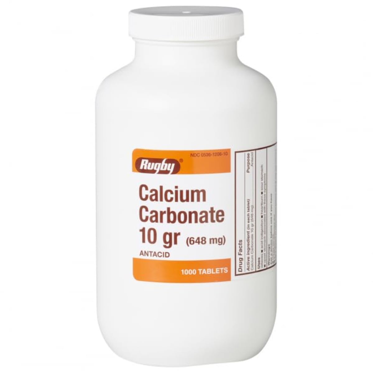 Rugby Calcium Carbonate: boîte ouverte, antiacide pratique après repas.