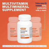 Étiquette de la bouteille Rugby Certavite Senior affichant les vitamines essentielles.