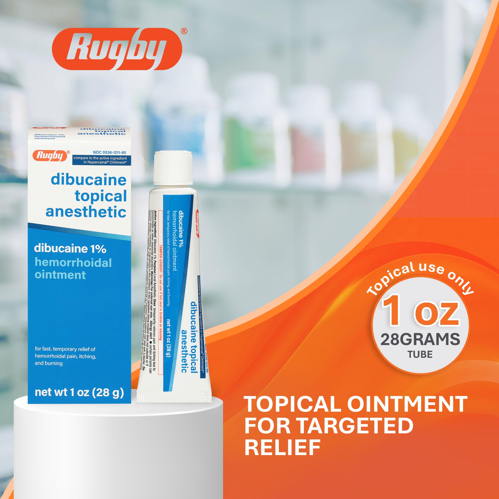 Crème Dibucaine Rugby, tube visible facilitant l’application externe