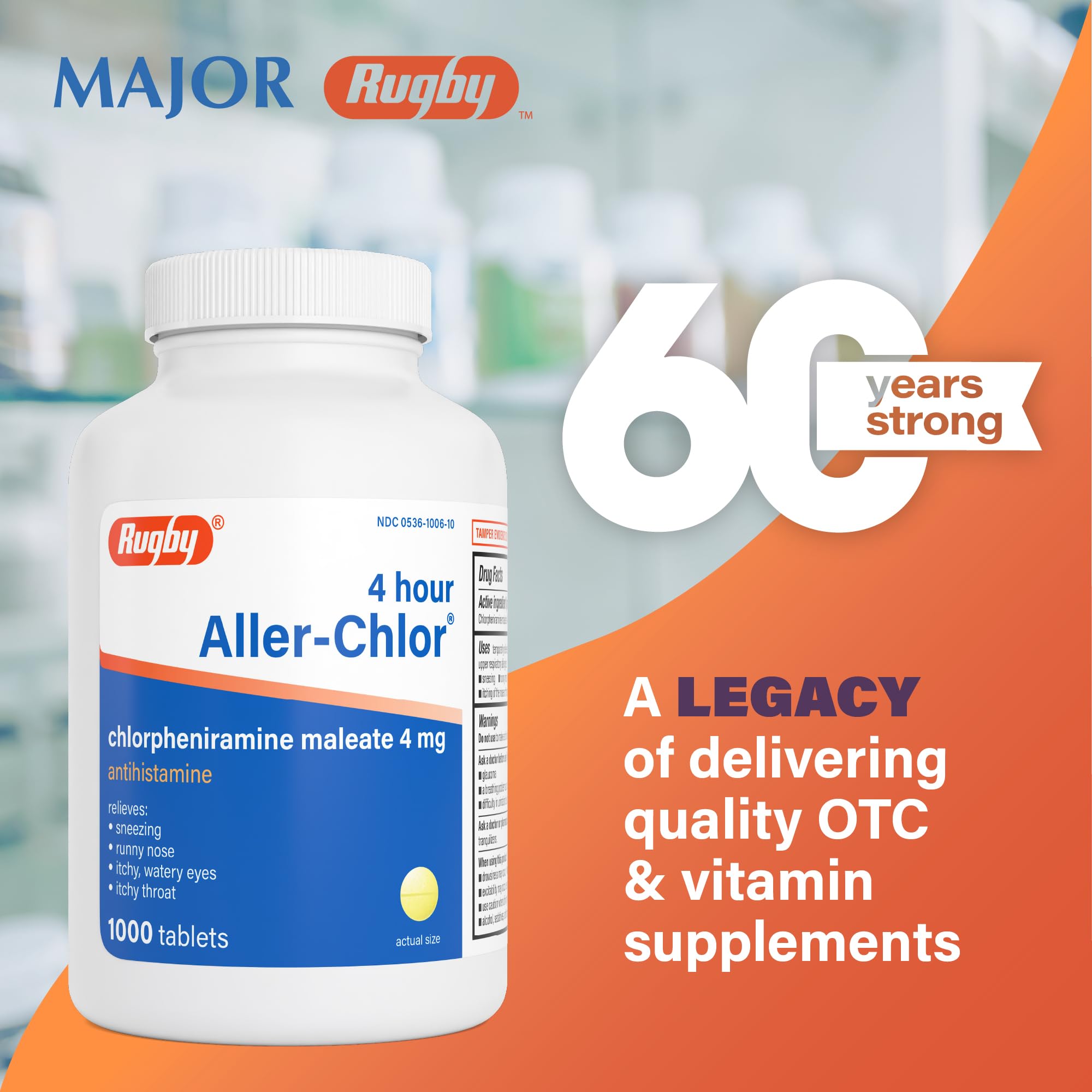 RUGBY LABORATORIES Aller-chlor comprimé 4 mg pour une utilisation simple.
