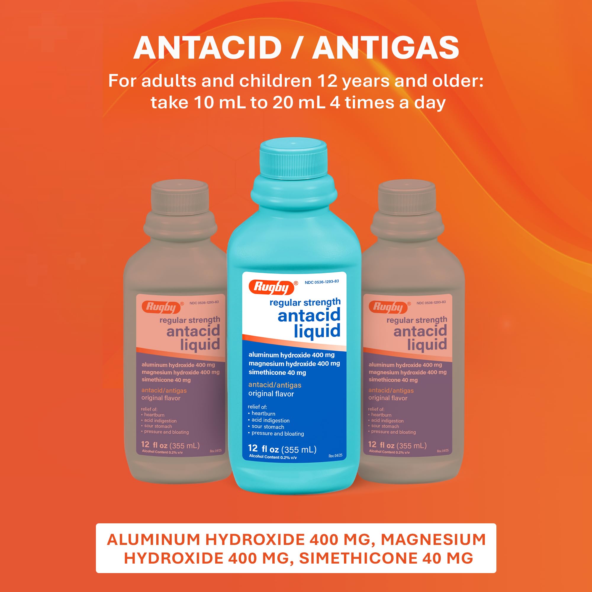 Ingrédients actifs: hydroxyde d'aluminium, hydroxyde de magnésium et siméthicone