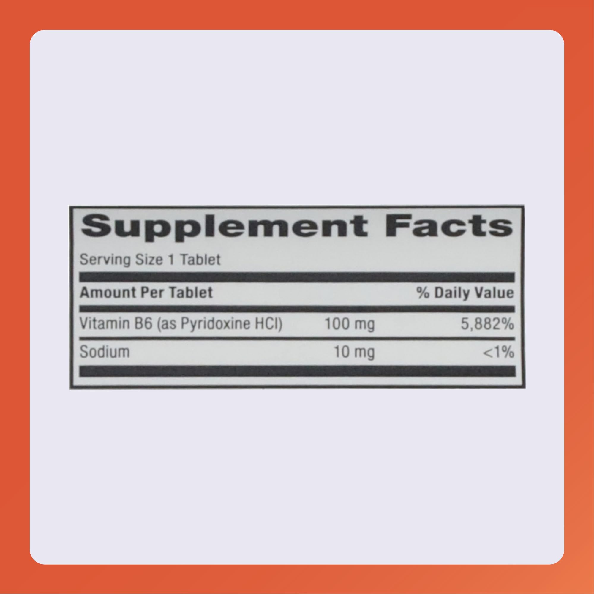 Flacon Rugby Laboratories – bouteilles de tablettes B6 100 mg faciles à emporter.