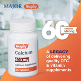 Étiquette et contrôle qualité Rugby Calcium 600 mg, sécurité et fiabilité.