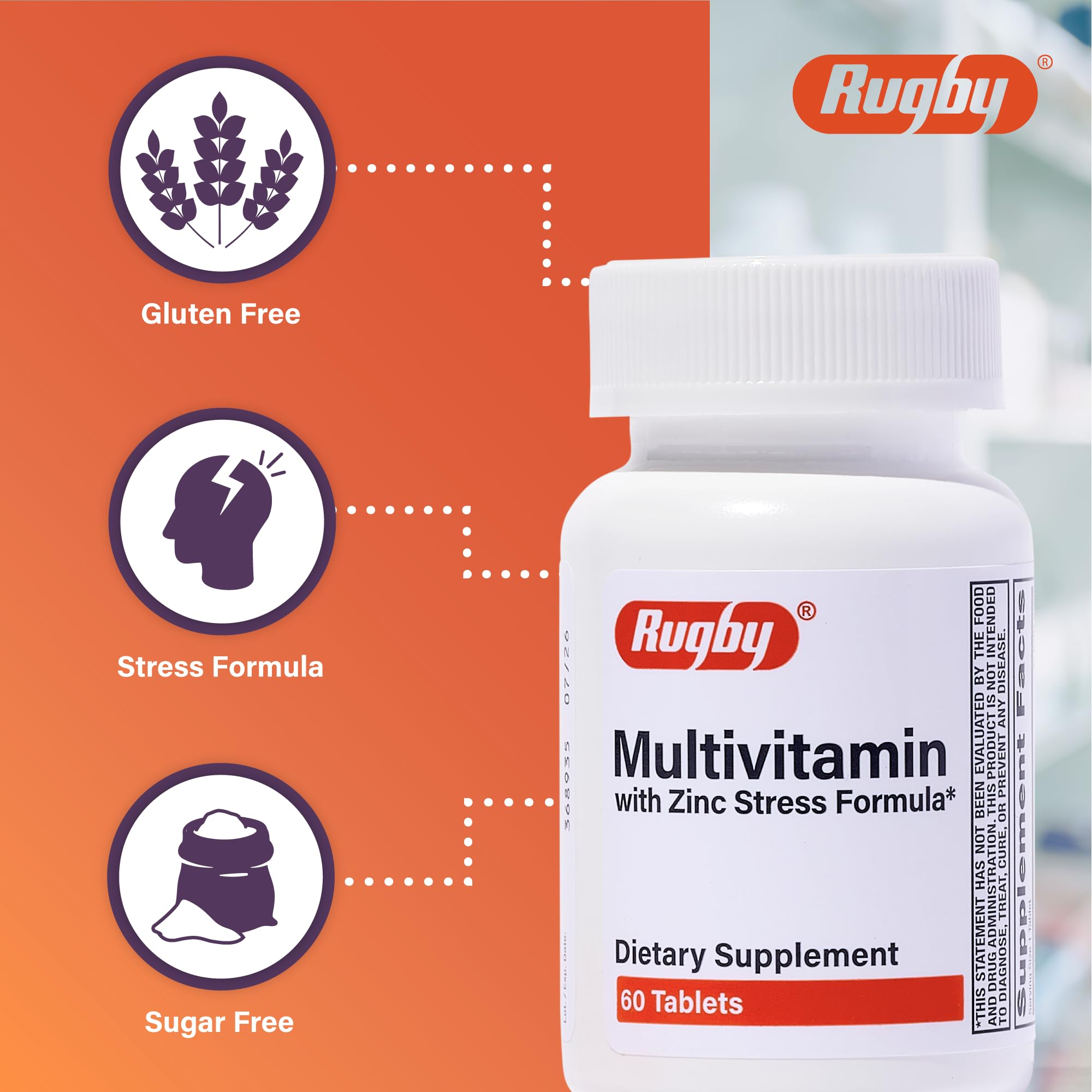 Rugby Laboratories conditionnement - bouteille pratique de 60 comprimés pour routine