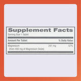 Étiquette Rugby Laboratories oxyde de magnésium 400 mg – informations visibles sur l’emballage.