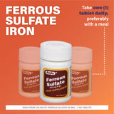 RUGBY LABORATORIES Ferrous Sulfate 325 mg – comprimés pratiques pour le quotidien