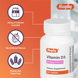 Comprimés Vitamine D3 Rugby avec apport calcium pratique.
