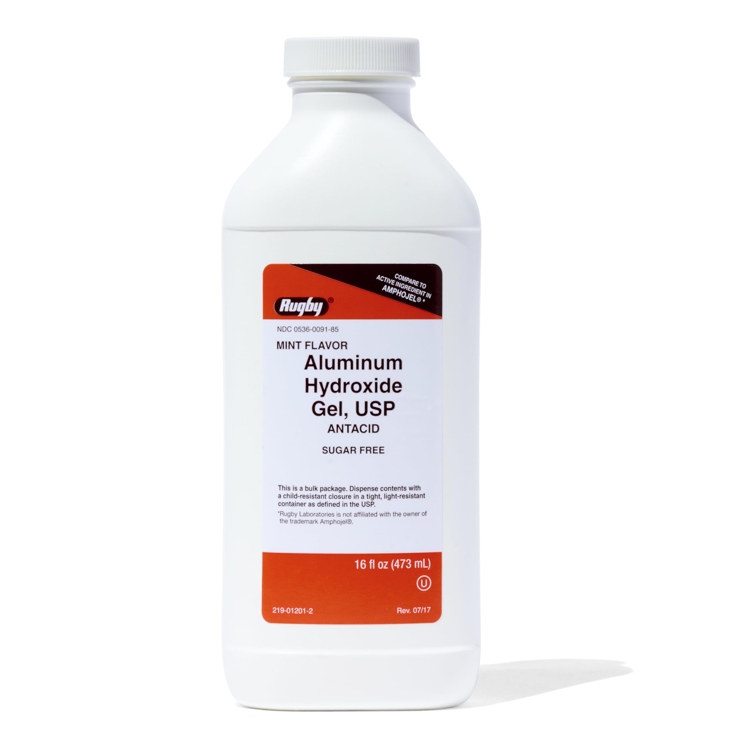 Gel antacide Rugby Laboratoires menthe en bouteille, utilisation après les repas.