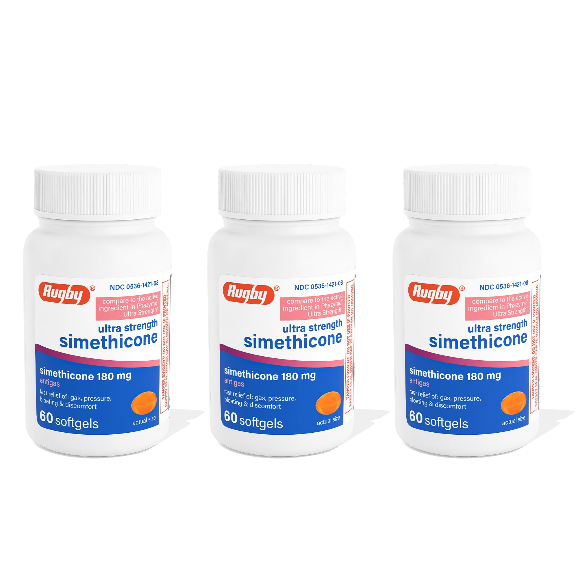 Rugby Laboratoires gélules molles relief gaz 180 mg pour un apaisement après repas.