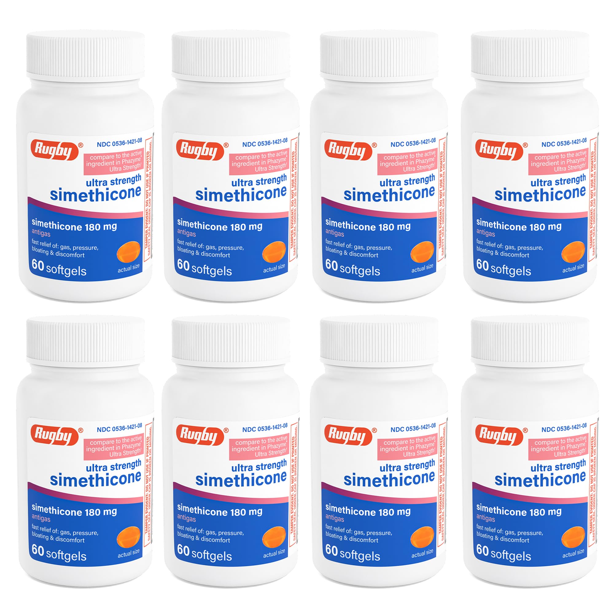 Gelules Rugby Laboratories relief gaz 180 mg : soulagement potentiel après repas.