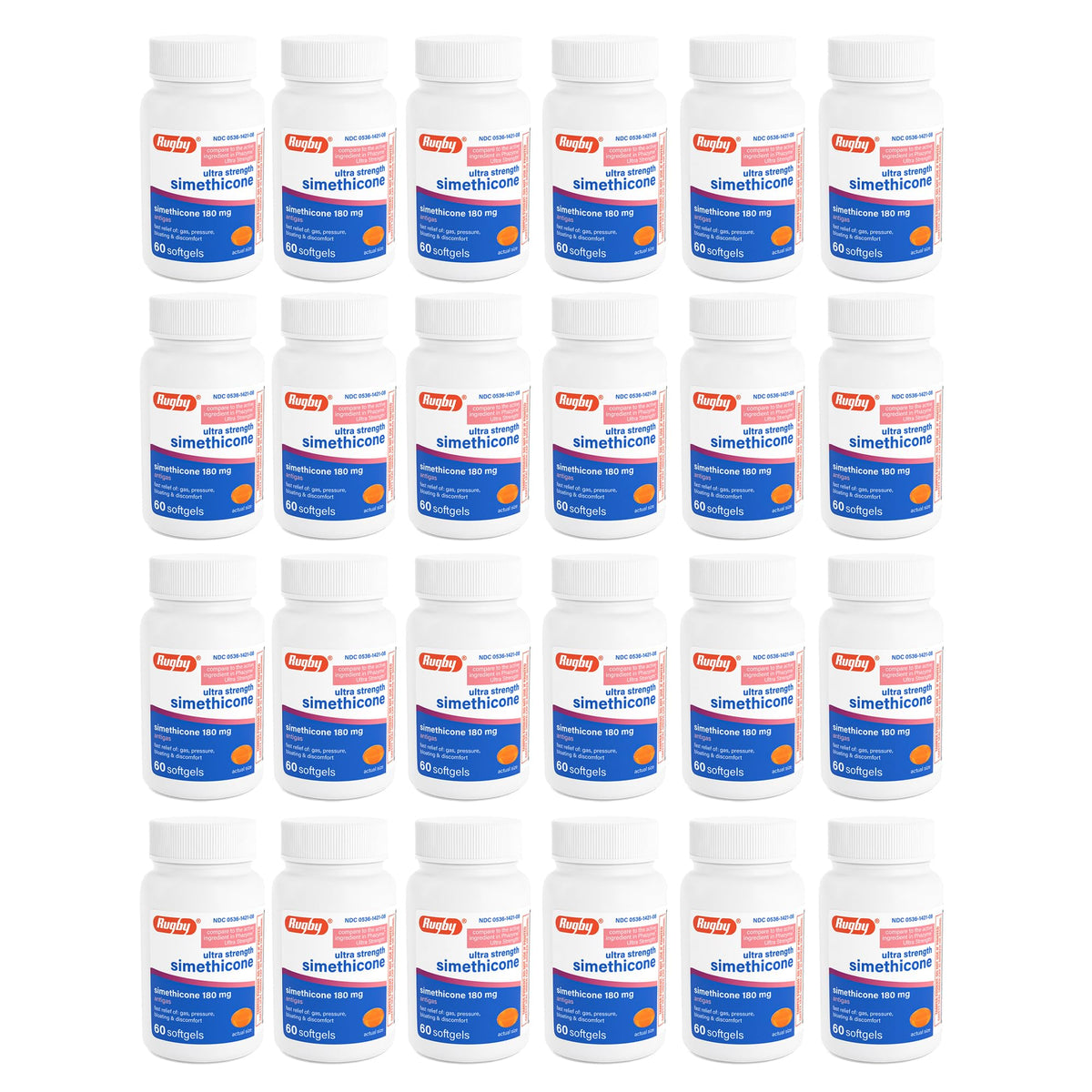 Rugby Laboratories gelules souples relief gaz 180 mg pour flatulences.