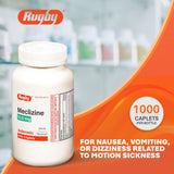 Rugby Laboratories Meclizine: boîte 1000 caplets pratique pour déplacements