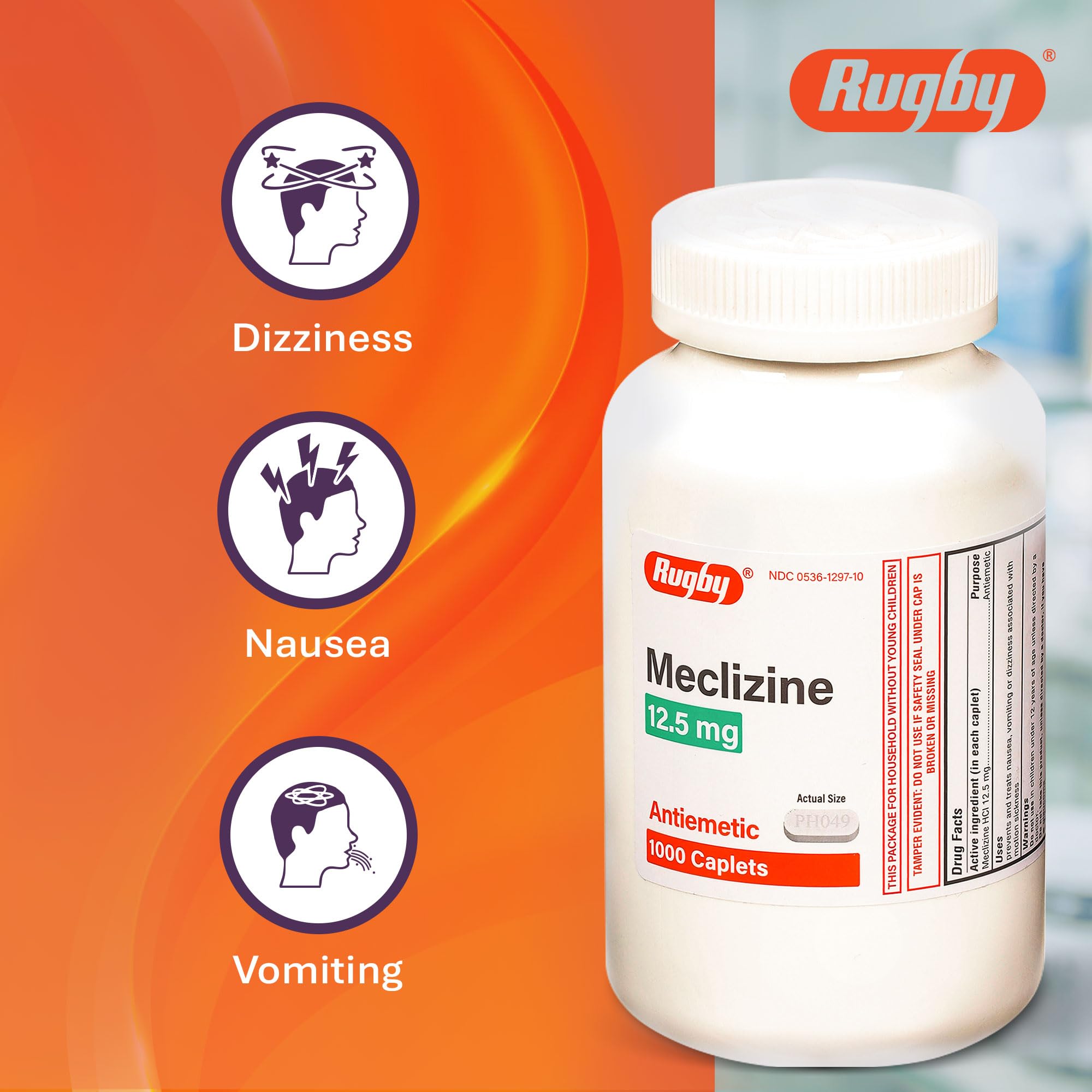 Rugby Laboratories Meclizine: caplets compactes idéales pour sac à main et voyage