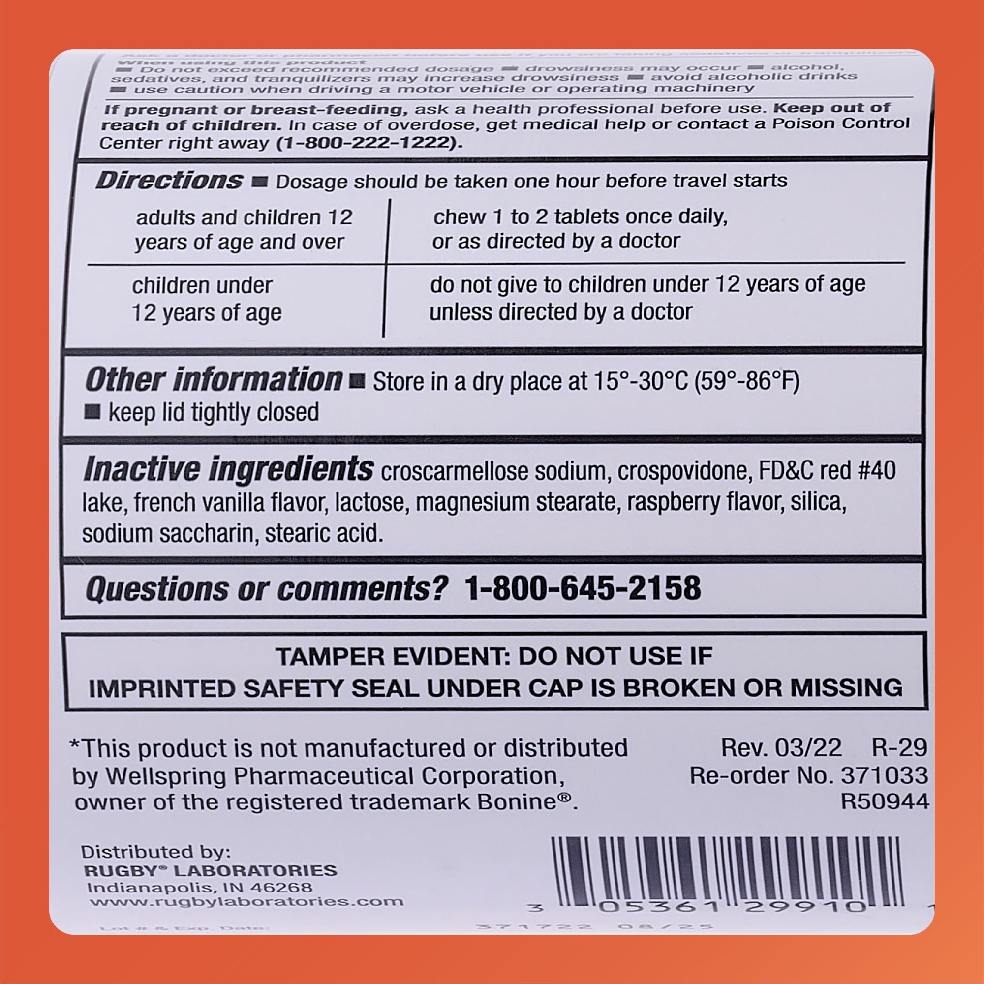 Meclizine Rugby – dans la trousse de voyage pour un soulagement potentiel en déplacement.