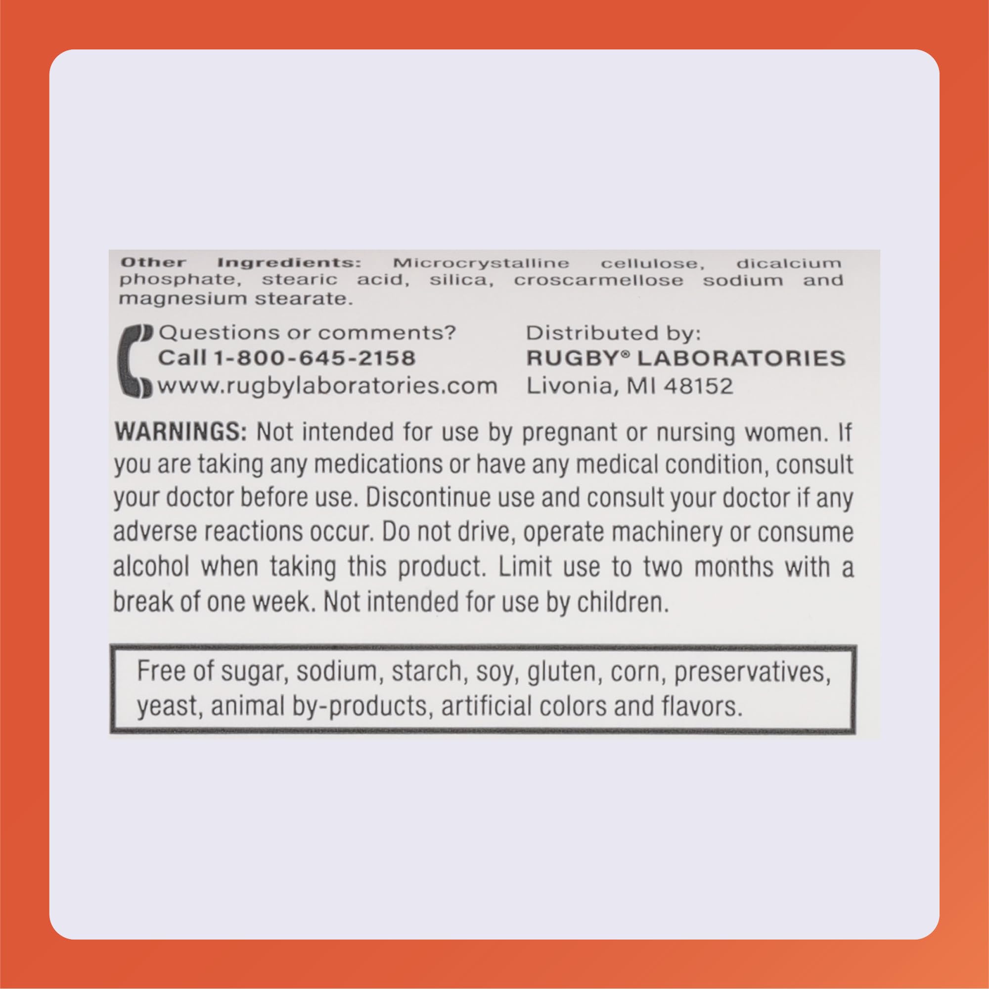 RUGBY LABORATORIES Mélatonine 1 mg - notice et emballage visibles
