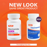 Étiquette Rugby Niacinamide sans gluten et sans additifs visibles.