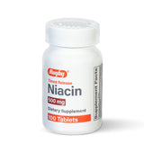 Rugby Laboratories Niacine 500 mg en bouteille pour énergie durable.
