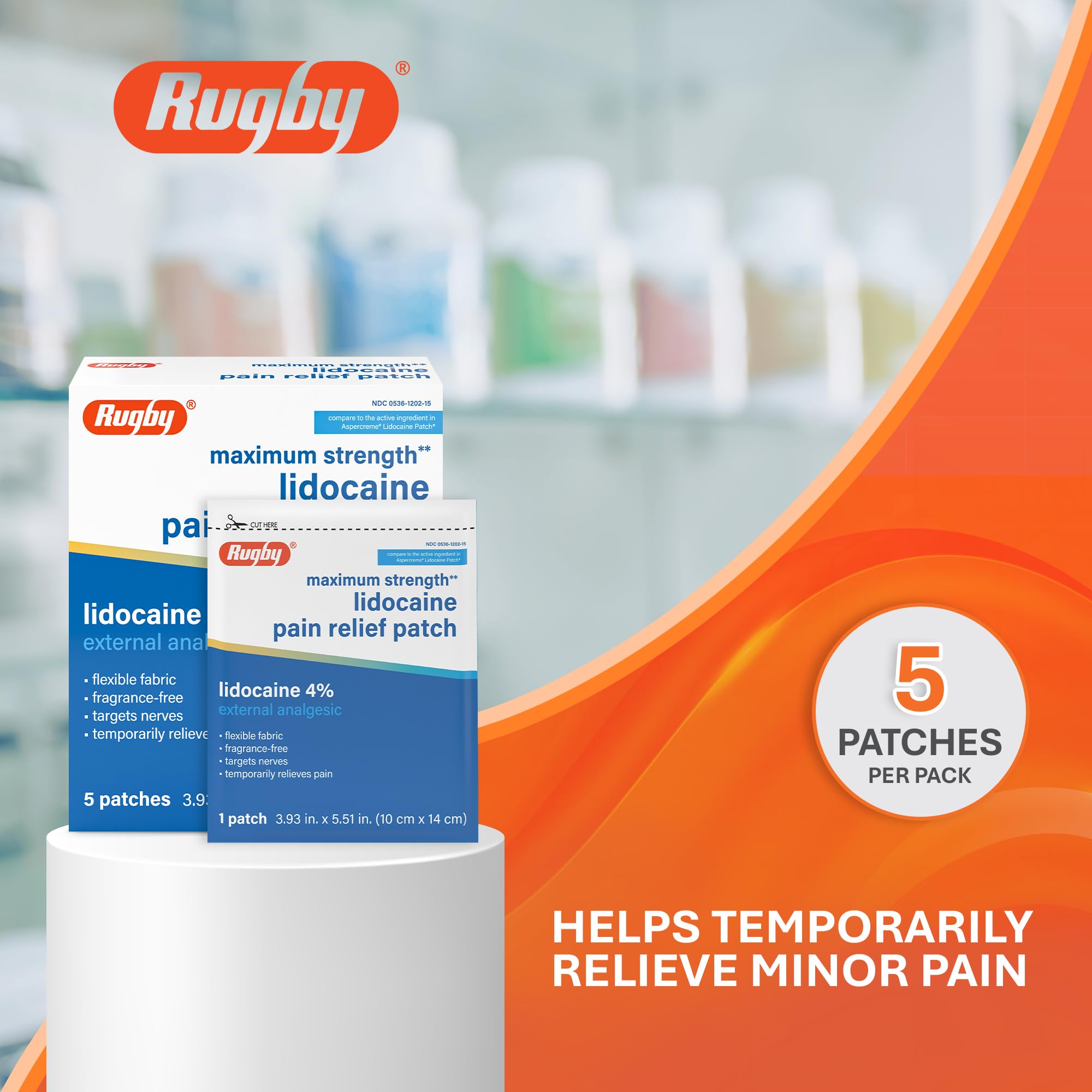 Patch flexible Rugby Laboratories s’adaptant au corps pour un confort durable.