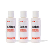 Rugby Sebex Shampoing, bouteilles avant, soin ciblé pour cuir chevelu et cheveux.