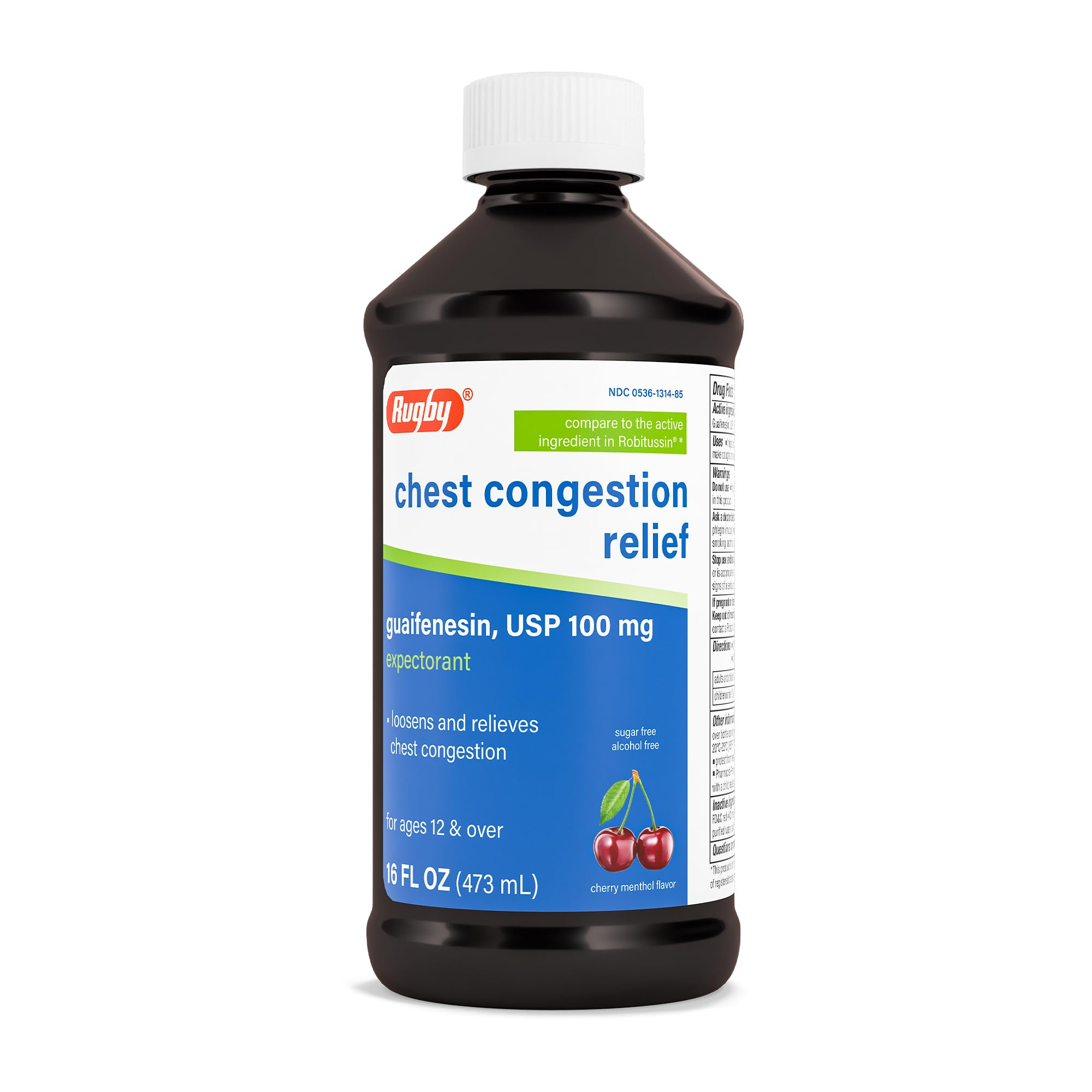 Rugby Laboratories sirop bouteille visible, fluide pour respiration plus facile.