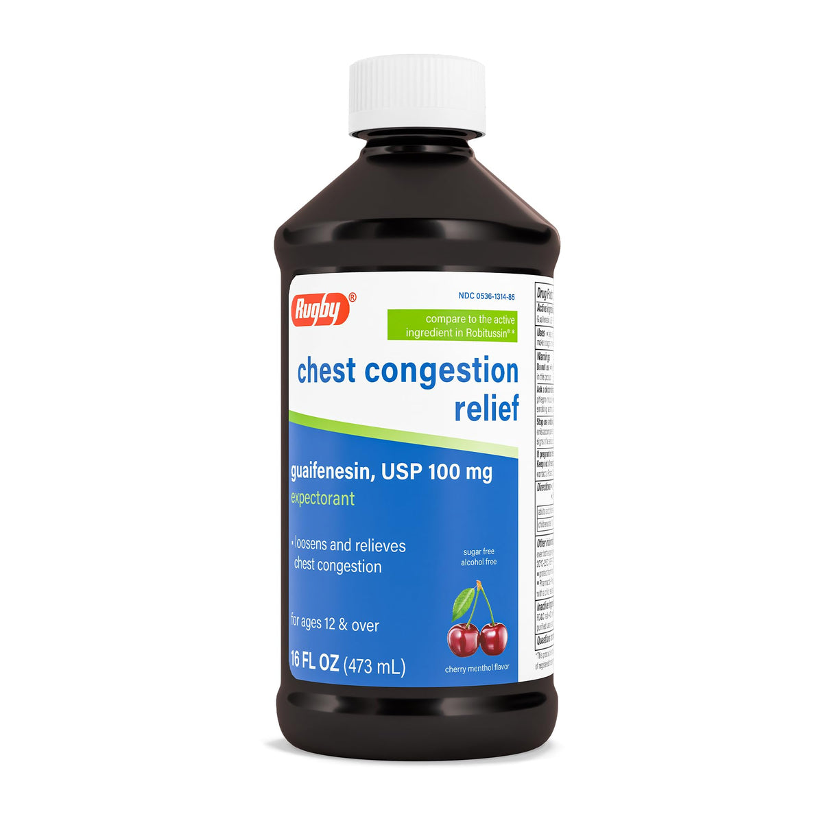 Rugby Laboratories sirop bouteille visible, fluide pour respiration plus facile.