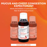 Sirope guaifenesin 200 mg, dose efficace pour fluidifier le mucus.
