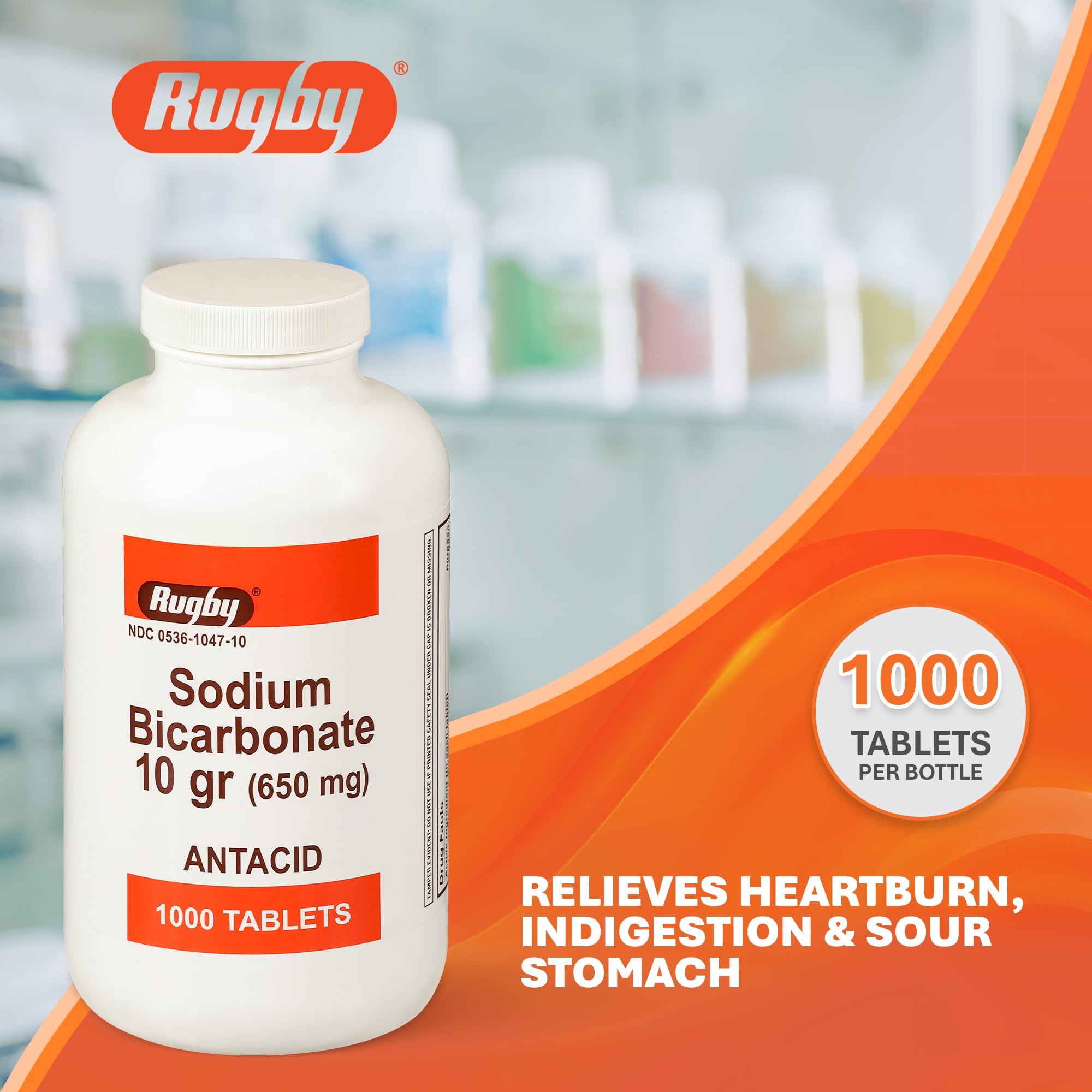 Rugby Laboratories: tablettes bicarbonate de sodium prêtes à avaler.